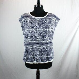 Collective Concepts Blouse Top White Blue …